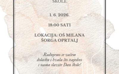 Pozivnica na priredbu povodom Dana škole 1.6.2026.